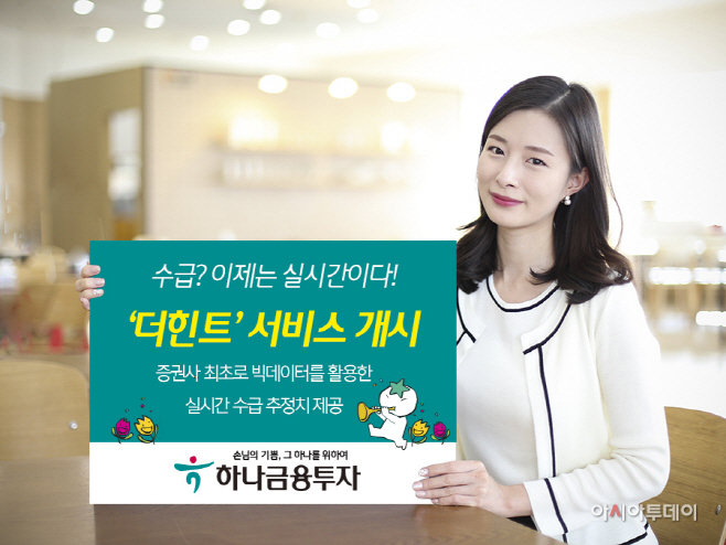 하나금융투자, 실시간 수급 추정치 제공 ‘더힌트’ 서비스 출시 - 아시아투데이 하나금융투자, 실시간 수급 추정치 제공 ‘더힌트’ 서비스 출시