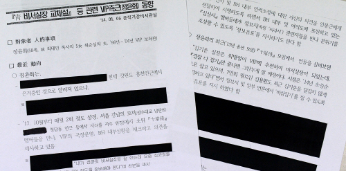靑 비서실장 교체설 등 관련 VIP측근(정윤회) 동향 문건