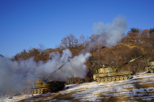 K-55자주포 사격훈련