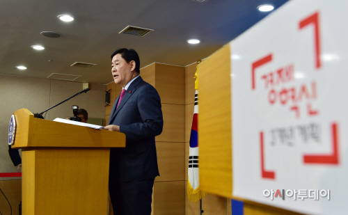 [포토] 최경환 부총리, 적게 걷고 적게 돌려주는 방식