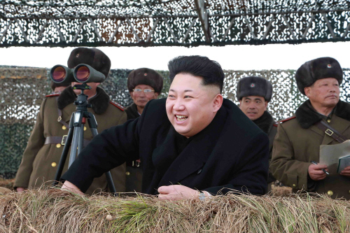 동계 도하훈련 지도하는 북한 김정은 위원장