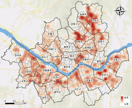 아파트 매매거래 분포도