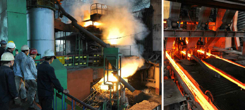 천리마제강련합기업소 철강재 생산하는 노동자