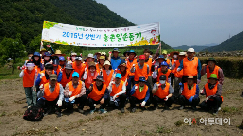 마산회원구청 직원들, 농민과 함께 수확의 기쁨 느껴