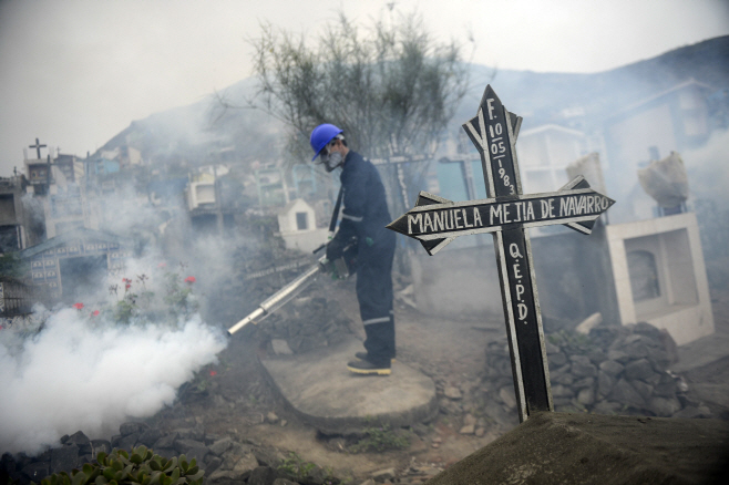 PERU-HEALTH-CEMETERY-FUMIGATION <YONHAP NO-0209> (AFP)