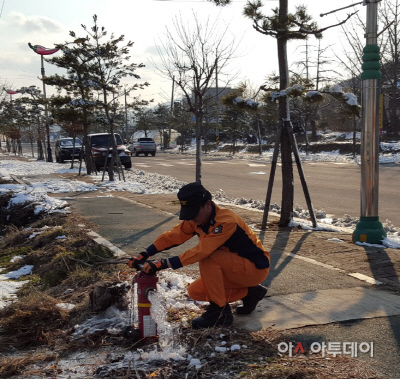 소방용수시설 점검 모습