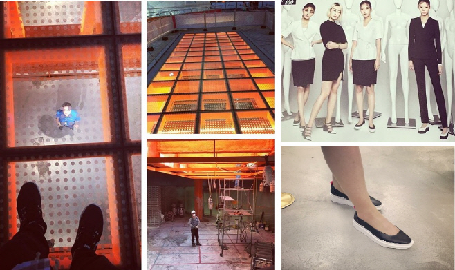 두타면세점 투명바닥과 유니폼