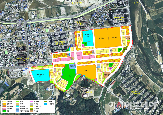 배방월천지구 사업배치도