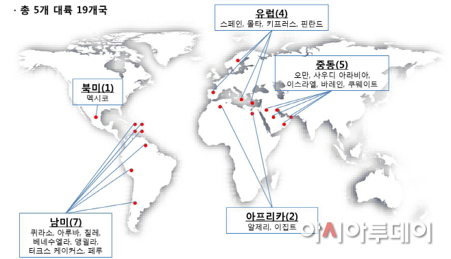 [첨부 이미지] LG화학 수주 국가 현황(수처리 RO필터 사업)