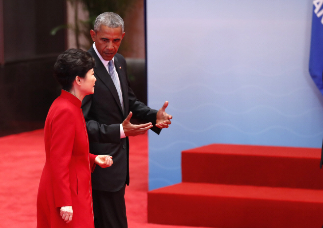 박 대통령과 오바마 미국 대통령 대화