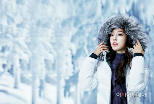 [밀레] 셀레네 다운 재킷_TV CF 촬영 현장 박신혜 비하인드 컷