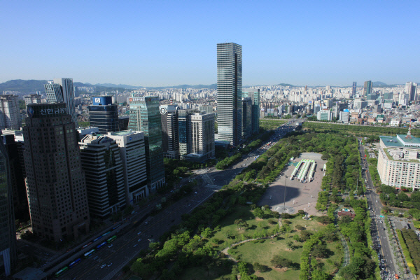 전국경제인연합회를 비롯한 여의도 금융가 전경