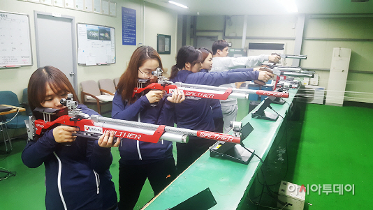 서산시청 사격팀 훈련 모습