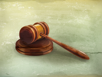Gavel, old-style vector