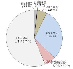 채집 생물 개체수 분포 및 종수