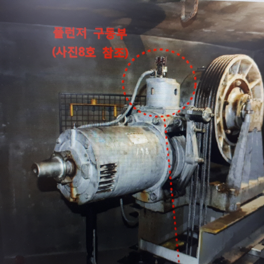승강기 문이 열려 있거나 제대로 닫히지 않은 경우 브레이크가