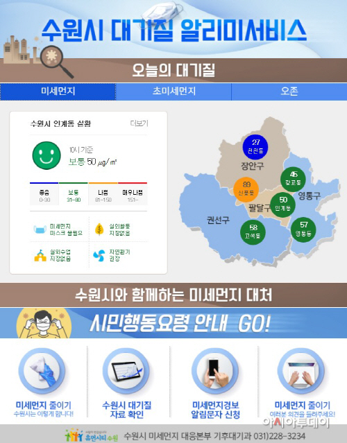 (수원시 대기질 알리미서비스)
