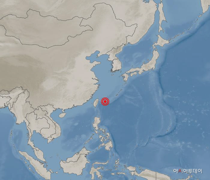 대만 타이베이 동남동쪽 269km 해역서 규모 5.8 지진