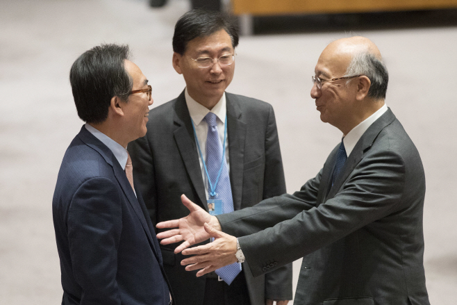 '대북제제' 안보리 회의 참석한 한·일 유엔대사