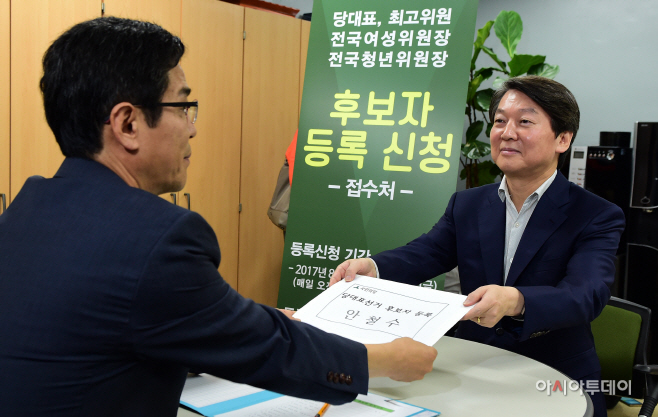 [포토] 안철수, 당대표 후보자 등록 신청