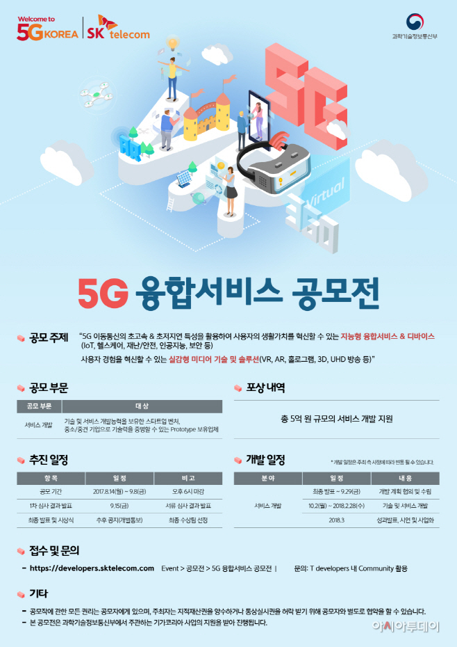 [포스터] SK텔레콤, 5G 융합서비스 공모전 개최