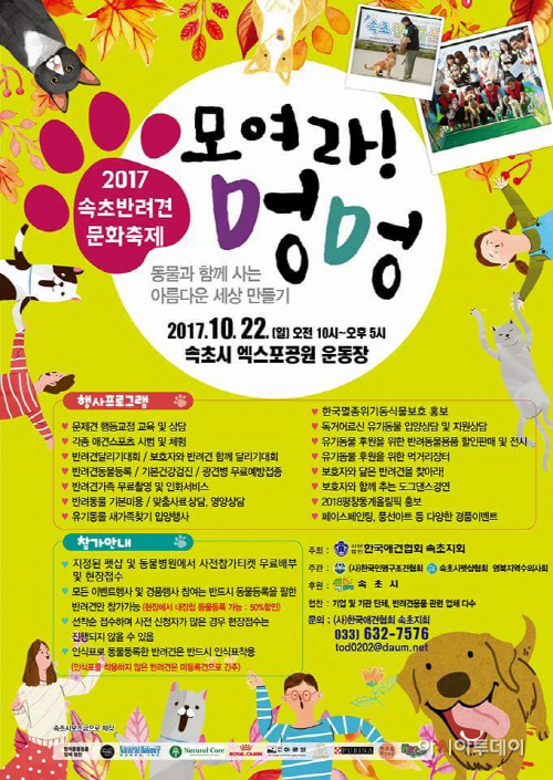속초시, 반려견 문화축제 22일 엑스포공원서 개최