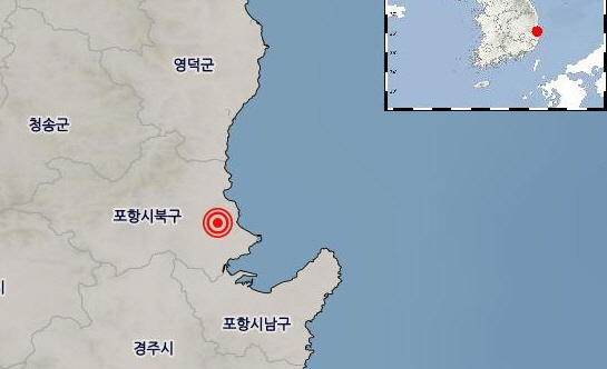 포항 북구 북쪽 11Km지역 규모 3.6 지진<YONHAP NO-1707>