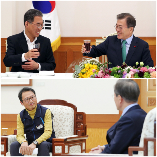 문 대통령, '양대 노총' 지도자와 회동