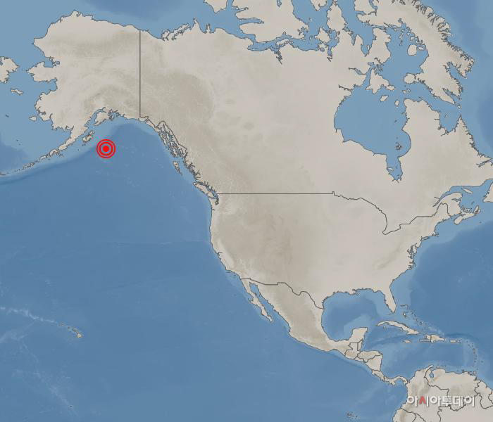 미국 알레스카 앵커리지 남쪽 583km 해역서 규모 8.0 지진