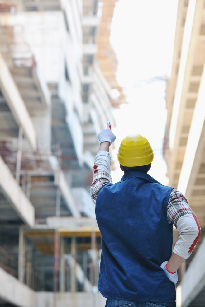 hard worker on construction site