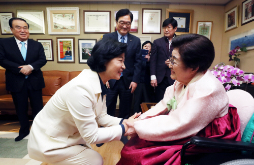 추미애 대표, 이희호 여사 예방