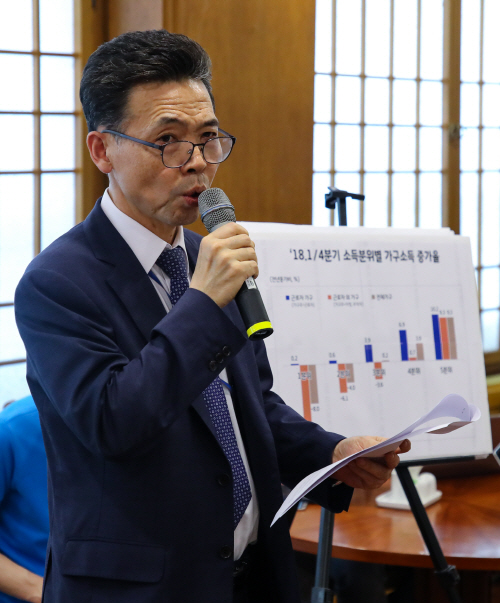 소득분배악환 논란 설명하는 홍장표 경제수석