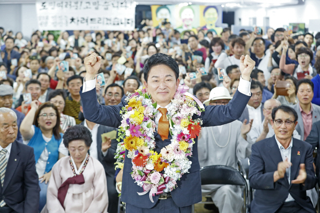 승리 확신하는 원희룡 제주지사 후보