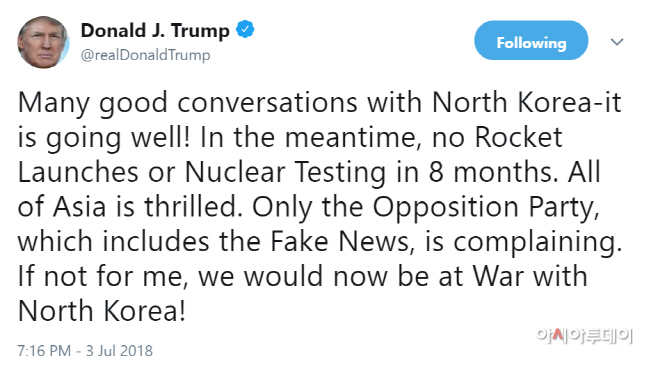 Trump good conversation with NK