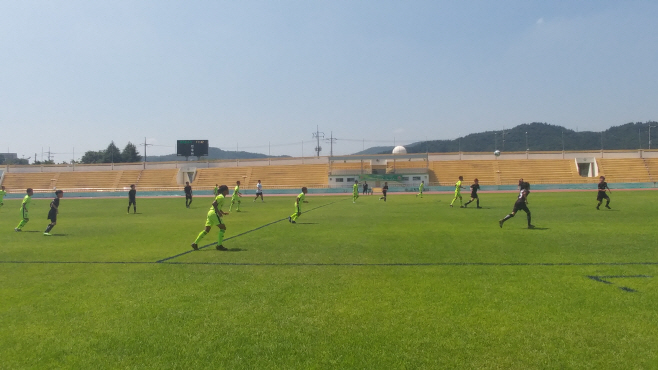 영덕군 2018 하계 축구전지훈련 장면