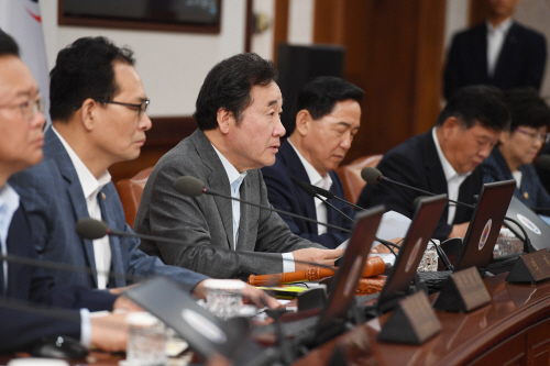 국무회의서 발언하는 이낙연 총리