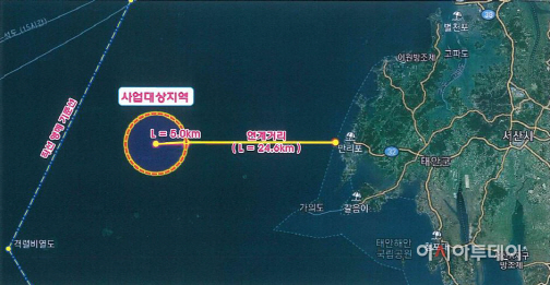해상풍력발전사업대상지역위치도