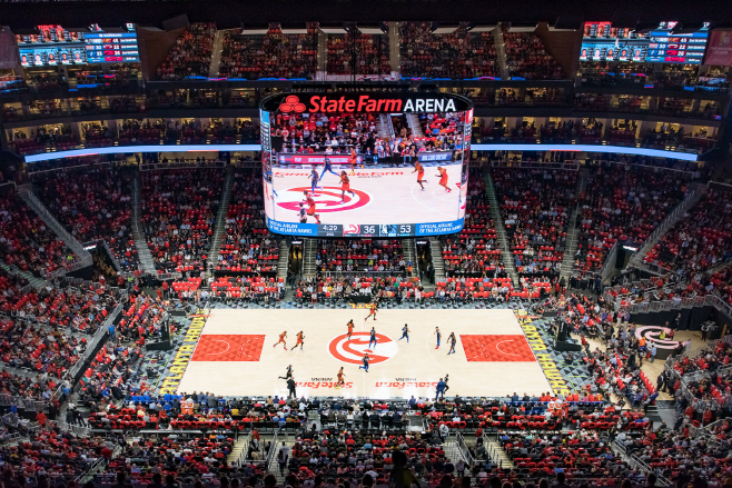 삼성 360 LED 스크린 NBA 경기장 설치_01