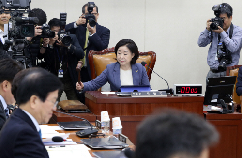 의사봉 두드리는 정개특위 심상정 위원장