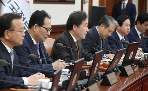 국무회의에서 발언하는 이낙연 총리