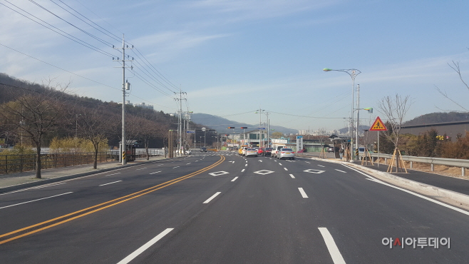오남읍 공장밀집지역(대대울교앞 교차로) 공사완료(전경)