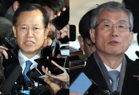 피의자로 검찰 출석하는 박병대 전 대법관<YONHAP NO-1804>