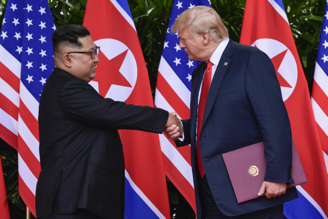 Trump Kim Summit Pyongyang Reacts <YONHAP NO-3533> (AP)