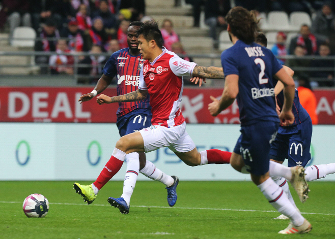 FBL-FRA-LIGUE1-REIMS-CAEN <YONHAP NO-1311> (AFP)