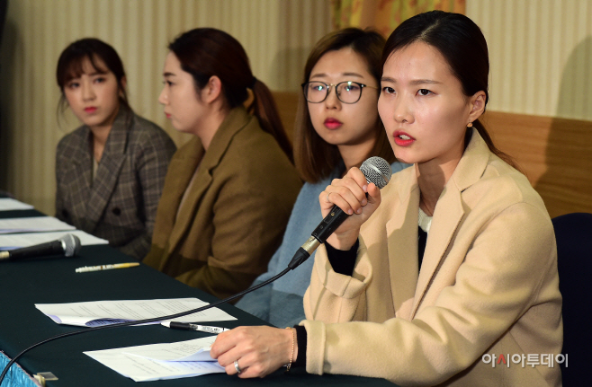 컬링 전 여자 국가대표팀 '팀킴' 기자회견