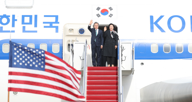 미국 도착한 문 대통령