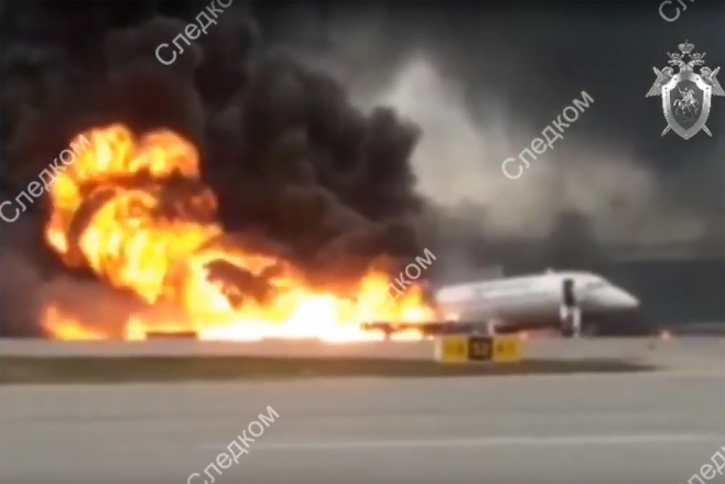 Aeroflot airliner catches fire after crash landing at Moscow's Sheremetyevo Airport