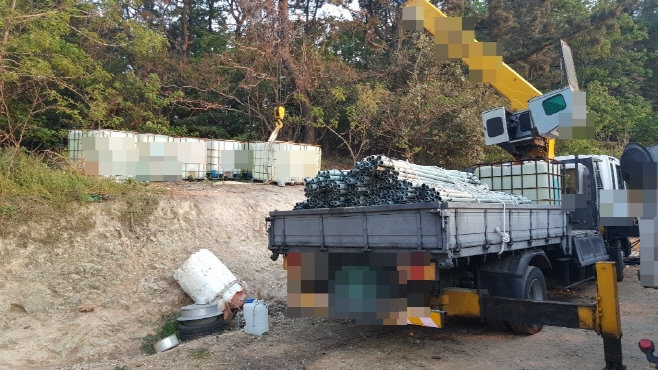 무기산 적발 현장