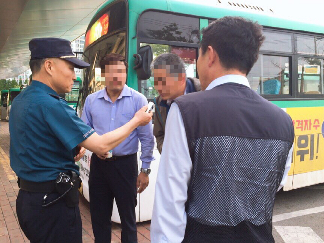 평택경찰서, 시외버스 특별음주 단속 실시