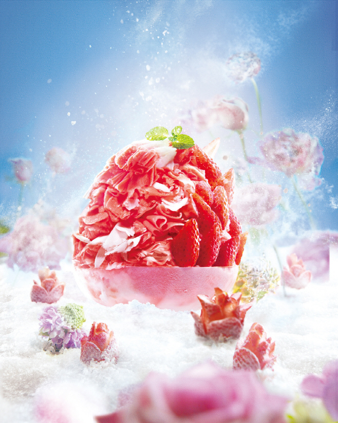 [이미지1] 파리바게뜨 딸기라떼 꽃빙수